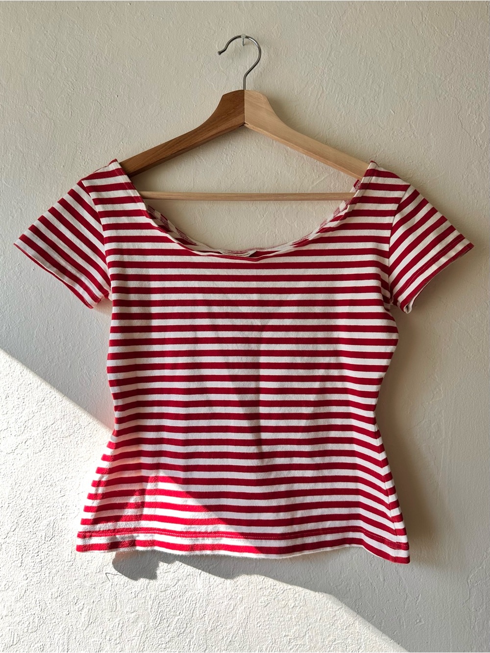 Vintage 90s georges marciano guess red white striped nautical pinup top medium